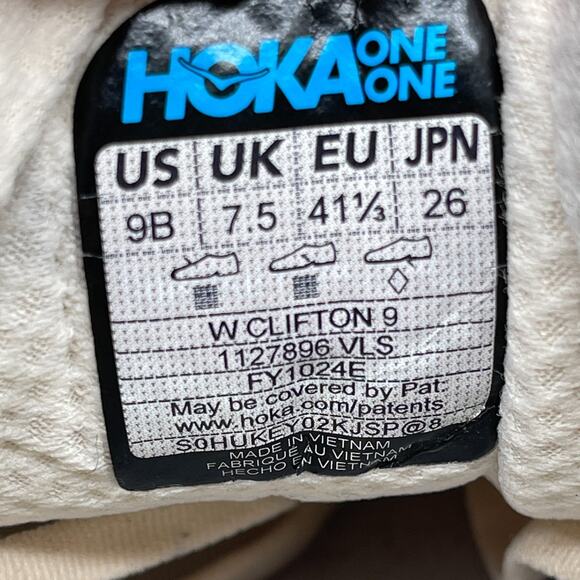 Hoka One One Clifton 9 Shoes Womens Sz 9B Vanilla Astral Running Comfort Walking - Picture 8 of 8